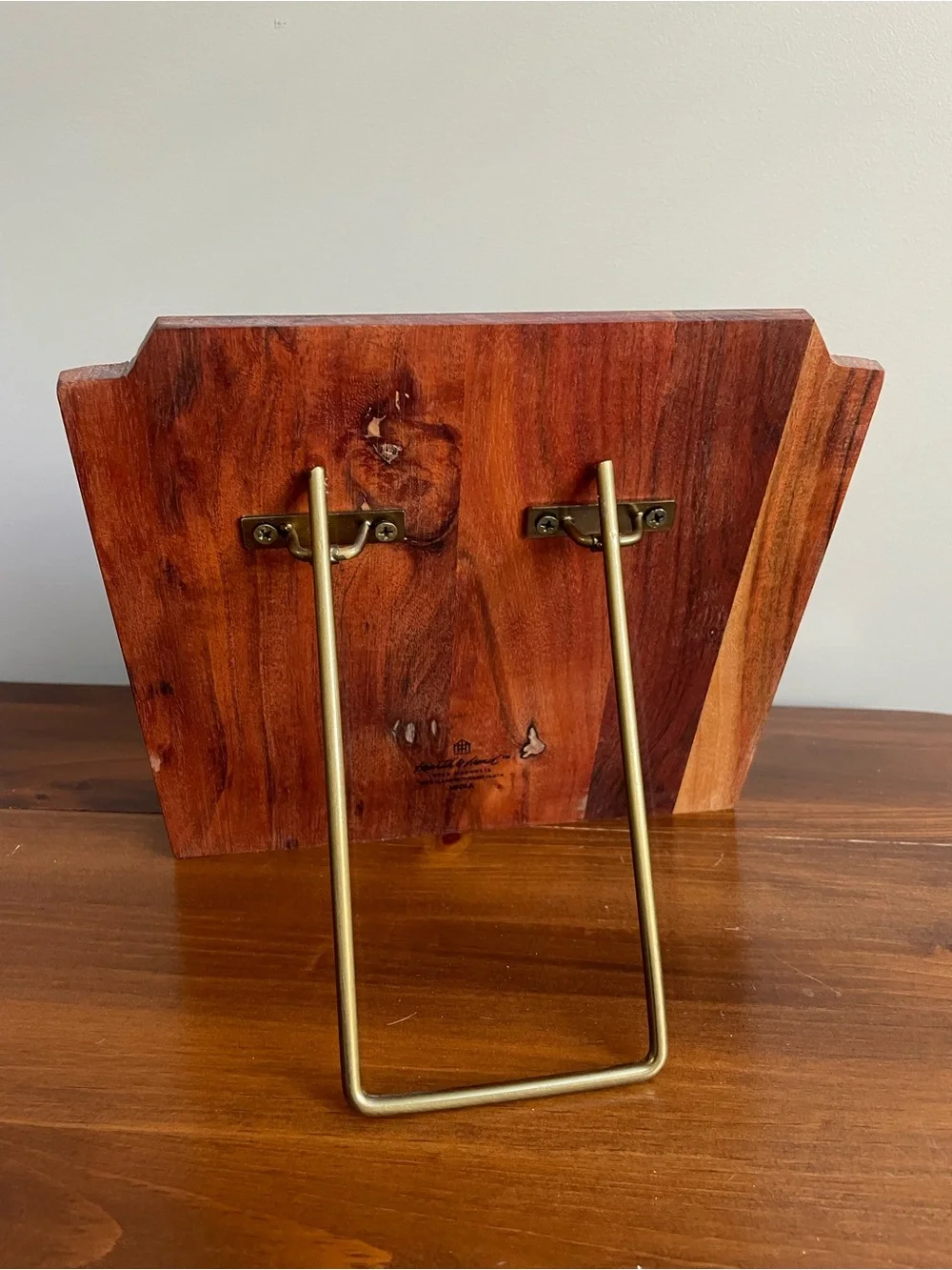 Hearth & Hand with Magnolia Wooden Cookbook Stand with Brass Accent - Brown
